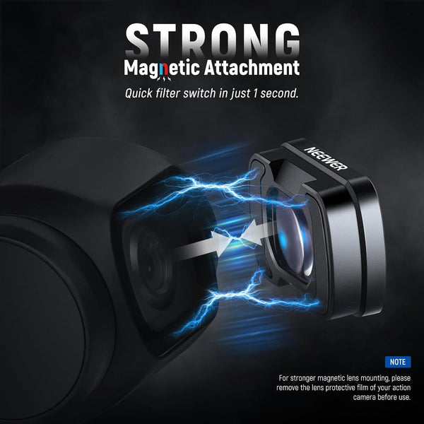NEEWER 0.75X Wide Angle Lens Compatible with DJI OSMO Pocket 3 Creator Combo Accessories, Expanded FOV of 108Â°, Magnetic Coated Aspherical Action