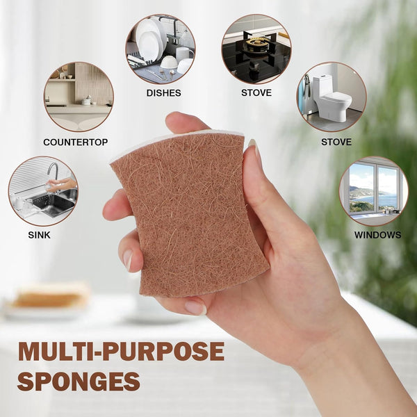 Orighty Non-Scratch Scrub Sponge, 24-Pack, Cellulose Kitchen Scrubber Sponges, Ideal for Kitchen Cleaning, Non-Stick Cookware, Washing Dishes,