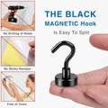 LOVIMAG Black Magnetic Hooks, 30Lbs Strong Magnetic Hooks Heavy Duty with Epoxy Coating for Refrigerator, Magnetic Cruise Hooks for Hanging,