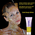 Go Ho Gold Face Body Glitter,Mardi Gras Glitter Makeup Gold Face Paint,Holographic Chunky Sequins Glitters for Eye Lip Hair Nails,Festival Rave