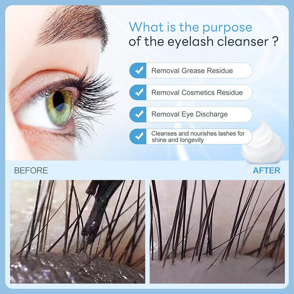 Lash Shampoo Concentrate 100Ml Lash Extension Cleanser Oil-Free Eyelash Extension Shampoo with Salon Home Care -Makes 20 Bottles 60Ml Lash