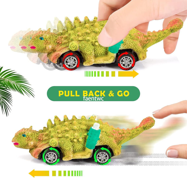 Faentwc Dinosaur Painting Toys for Kids 5-7: 2 in 1 Dino Arts Painting Kits and Pull Back Cars Toy for Boys 4 5 6 7 8 9 10 Year Old Art & Craft