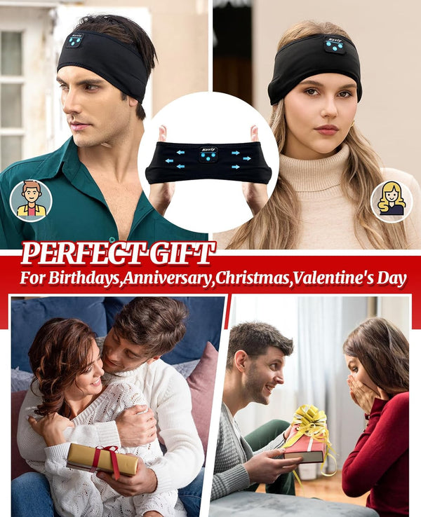 Navly Sleep Headphones, 10Hrs Sports Headband with Soft Cozy Earbuds Comfortable, Headphones Headband with Ultra-Thin HD Stereo Speakers Perfect