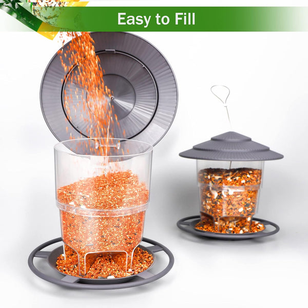 Ewonlife Bird Feeders Outdoors Hanging, Squirrel Proof Bird Feeder for Outside, 2 Pack, Easy Clean and Fill, Adjustable Feeder with Sturdy Wire