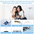 Ipad Charger 2 Pack 20W Dual Port QC + PD 3.0 Power Adapter Fast Wall Charger Block with 6FT&10FT Lightning Cord Cable for Ipad 9/8/ 7 Generation,