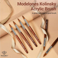 MODELONES Acrylic Nail Brush 100% Pure Kolinsky Hair Bristles Oval Crimped Shaped Sturdy Wooden Handle Acrylic Powder Nail Art Brush Professional
