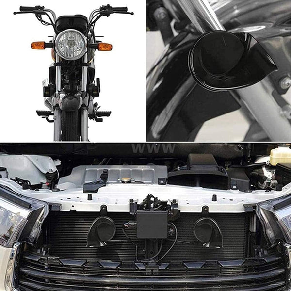 NUENUN 2 Pcs 300 DB Super Loud Train Horn for Truck Train Boat Car Air Electric Snail Single Horn, 12V Waterproof Double Horn Raging Sound Raging