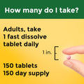 Nature Made Vitamin B12 1000 Mcg, Easy to Take Sublingual B12 for Energy Metabolism Support, 150 Sugar Free Fast Dissolve Tablets, 150 Day Supply