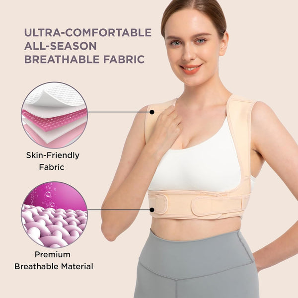 Posture Corrector for Women and Men, Adjustable Upper Back Brace for Clavicle Support and Providing Pain Relief from Neck, Shoulder, and Upper