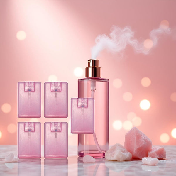 5Pcs Pink 20Ml/ 0.67Oz Card Type Spray Bottles Refillable Perfume Atomizer Container Portable Fine Mist Spray Bottle Travel Bottle Refillable