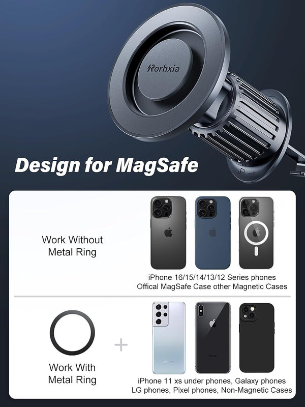 [Military-Grade] Magnetic Phone Holder for Car [Upgraded Strongest Magnet Power] Car Magnet Phone Mount, Air Vent Hands-Free Mag-Safe Cell Phone