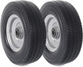AR-PRO (2-Pack) 8-Inch Solid Wheel Replacement - 2.50-4" Flat Free Tire and Wheel with 5/8 Extra 3/4 Bearings and 2.2" Offset Hub - Compatible