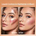URQT Highly Pigmented Liquid Contour - Built-In Sponge Tip Sculpted Complexion Wand Contour Long Lasting Natural Buildable Highlighters Contour