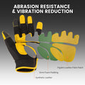 JUMPHIGH Mens Work Gloves, Synthetic Leather Mechanic Gloves Utility Gloves, Touchscreen Working Gloves for Multipurpose, Construction, Warehouse,