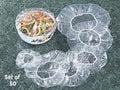 Stretchable, Reusable, Plastic Bowl Covers. Ideal for Storage, Picnics, Transportation, and Entertaining, Pack of 50