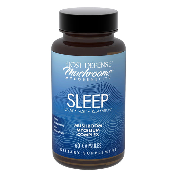 Host Defense Mycobenefits Sleep* Capsules - Rest Support for Healthy Sleep Quality - Calming Supplement with Magnesium, Lion'S Mane & GABA - Aids