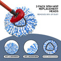 Spin Mop Replacement Head Rinseclean 2-Tank System, 6 Pack Mop Head Replacement, Microfiber, Machine Washable, Easy to Replace and Deep Cleaning