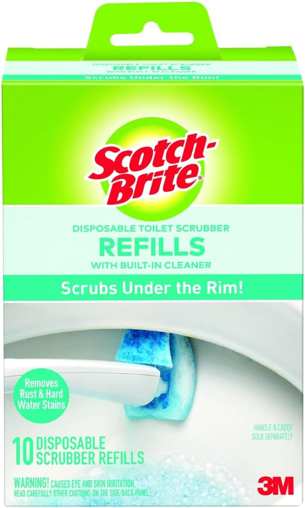 Scotch-Brite Disposable Toilet Scrubber Refills, Removes Rust & Hard Water Stains, 10 Disposable Refills Blue 10 Count (Pack of 1)