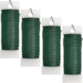 4 Pack 120 Yards 22 Gauge Floral Wire Flexible Paddle Wire Florist Green Wire for Crafts,Wreaths,Christmas Tree,Garland and Floral Flower Arrangements