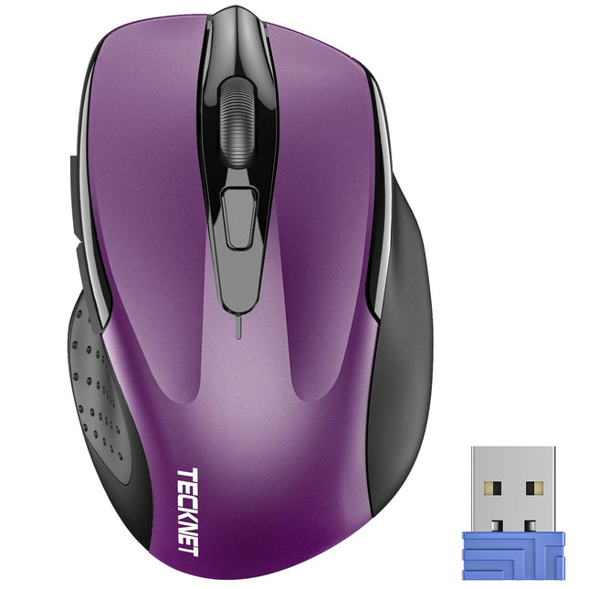 TECKNET Wireless Mouse, 2.4G Ergonomic Optical Mouse, Computer Mouse for Laptop, PC, Computer, Chromebook, Notebook, 6 B