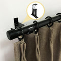 DAJAVE 10 Pack Curtain Rod Brackets, Black Curtain Rod Holders for 1 To1.4 Inch Diameter Curtain Rod, Curtain Rod Hooks with Plastic Buckle for