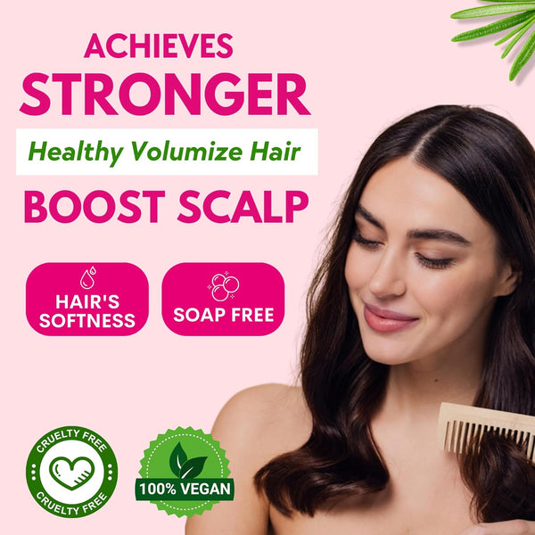 Muun Rosemary Shampoo and Conditioner Bar Set 3 - Natural Solid Hair Growth Soap Bars for Women with Straight, Curly or Thinning Hair for