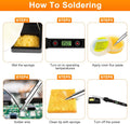Soldering Iron Kit 80W LCD Adjustable Temperature 180-520? Solder Kit Electronics 13 in 1 Welding Tools with ON/OFF Switch, Solder Wire, Flux, 5
