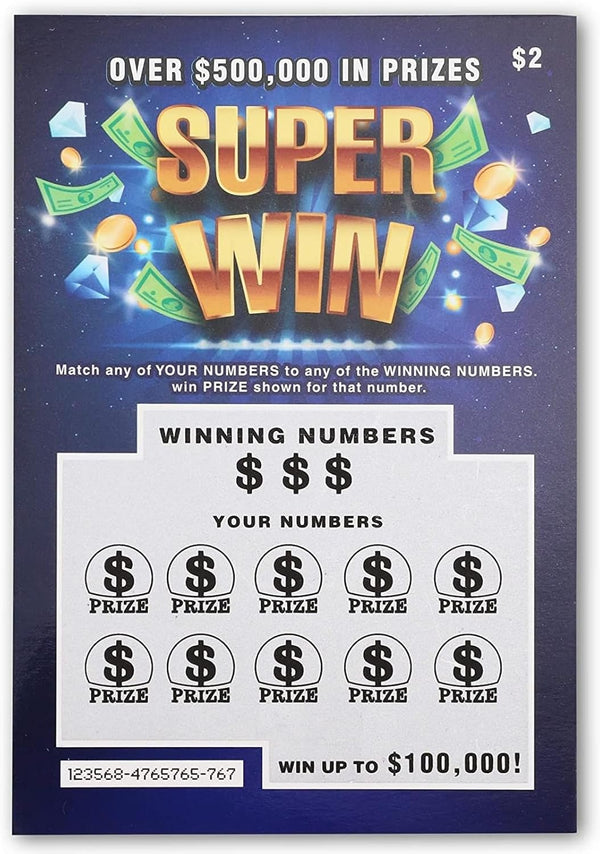 BLUE PANDA 30 Pack Fake Scratch off Lottery Tickets, Gag Prank Winning Lotto Ticket Cards (3 Designs)