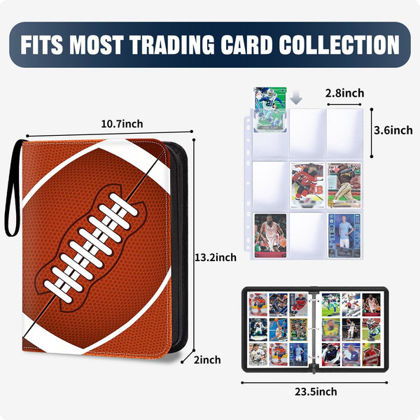900 Pockets Football Card Binder, Trading Card Holder with Sleeves Card Collectors Album, Fit for Football Cards Baseball Cards Basketball Soccer