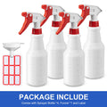 Spray Bottles (4 Pack, 24 Oz) Refillable Empty Plastic Water Spraying Bottle for Cleaning Solutions, Hair Spray, Car Detail, Watering Plants,