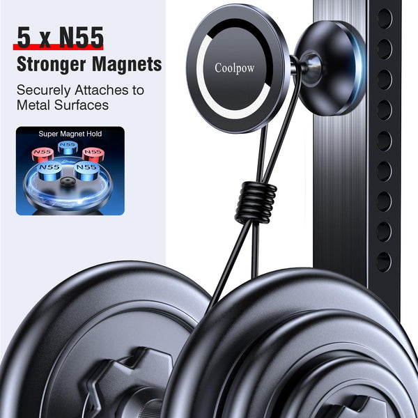 Gym Magnetic Phone Holder Mount for MagsafeãAll MetalãDual Magnetic Phone Holder for Gym Accessories Attach to Metal Surface, Gym Phone Holder