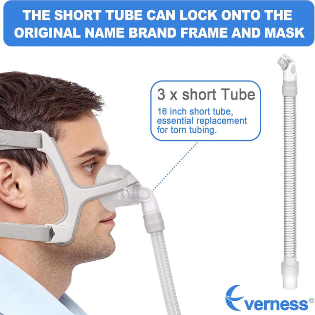 3 Packs Replacement Short Hose for N20, Reduce Air Leaks & Noisy Sound, Included 3 PCS of Short Tubes, Quick-Release Elb