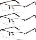 Reading Glasses for Men, 2.5 Blue Light Blocking Reading Glasses Metal Readers