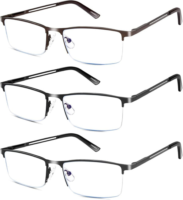 Reading Glasses for Men, 2.5 Blue Light Blocking Reading Glasses Metal Readers