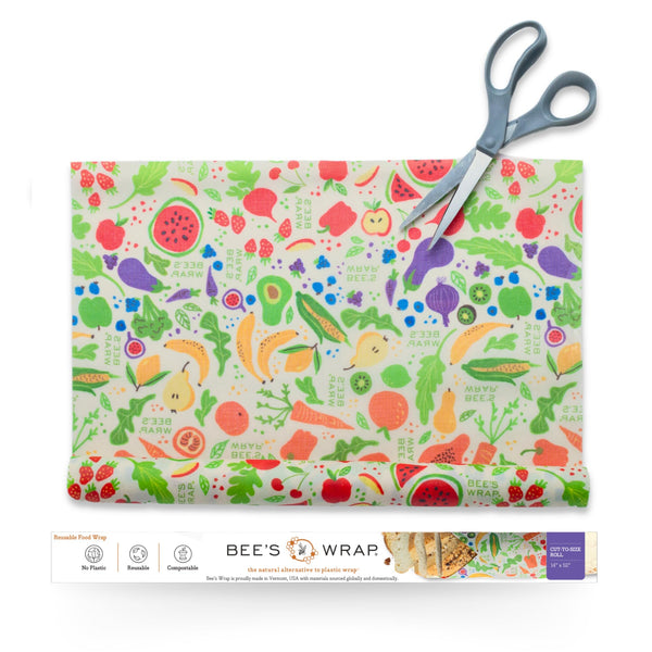 Bee'S Wrap Beeswax Wraps for Food - Garden Party Cut to Size Wax Paper Roll - Made in USA Reusable Waxed Paper & Bowl Covers - Organic &