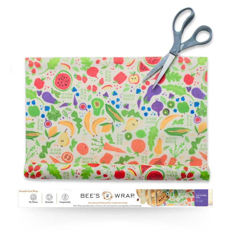 Bee'S Wrap Beeswax Wraps for Food - Garden Party Cut to Size Wax Paper Roll - Made in USA Reusable Waxed Paper & Bowl Covers - Organic &