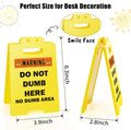 MBL Funny Team Office Gifts - Funny Fun Gag Desk Warning Caution Sign Cubicle Decor for Coworker Teammate Employee Boss Birthday Christmas White