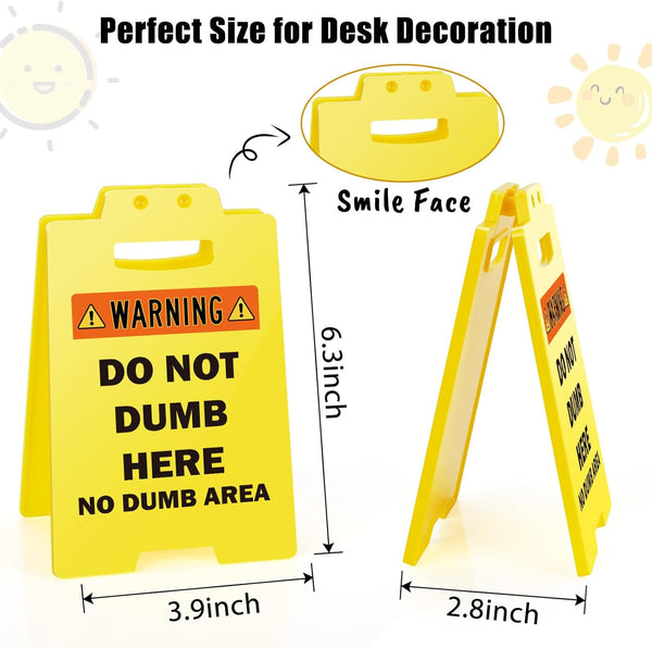 MBL Funny Team Office Gifts - Funny Fun Gag Desk Warning Caution Sign Cubicle Decor for Coworker Teammate Employee Boss Birthday Christmas White
