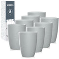 Wheat Straw Cups 8 PCS Good Alternative to Plastic Reusable Cups 12 Oz Unbreakable Drinking Cup Reusable Dishwasher Safe Water Plastic Glasses