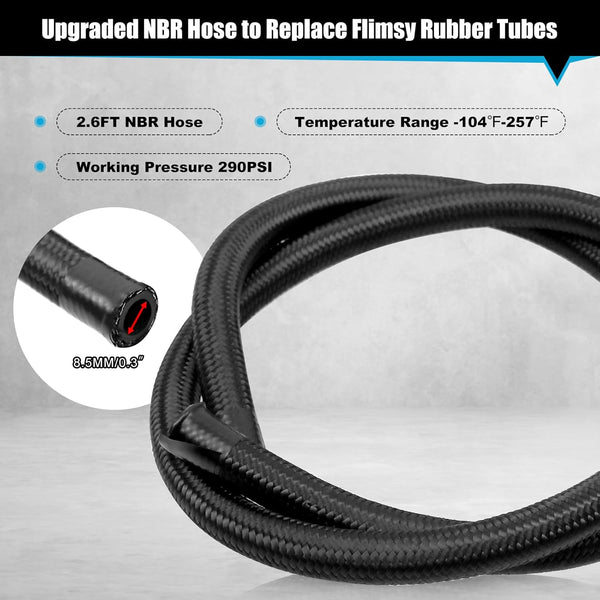 RULLINE Universal 350Ml Oil Catch Can Tank 0046 Aluminum Polish Baffled Reservoir Black Upgraded Braided Hose