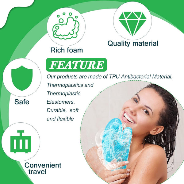 Karenhi 2 Pcs Honeycomb Exfoliating Glove Set Exfoliating Bath Mitt Honeycomb Face and Body Scrubber Shower Mitt for Cleaning Body Shower Face