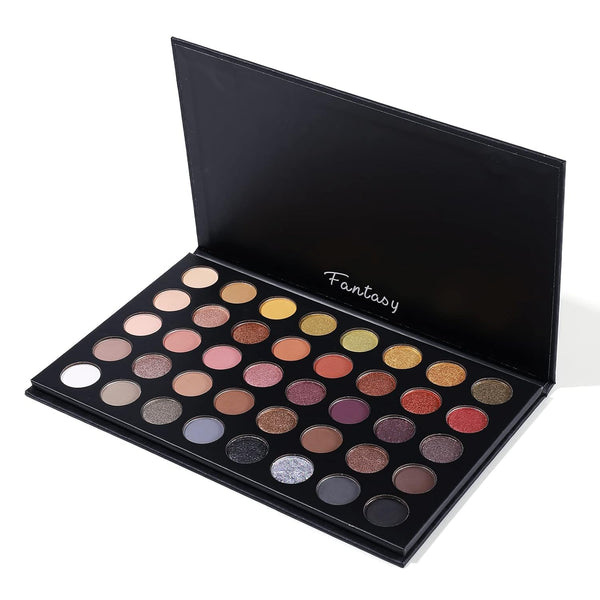 Professional Neutral Smokey Eyeshadow Makeup Palette, Matte Shimmer Metallic Black Grey Dark Goth Eye Shadows for Halloween, Pigmented Warm Smoky