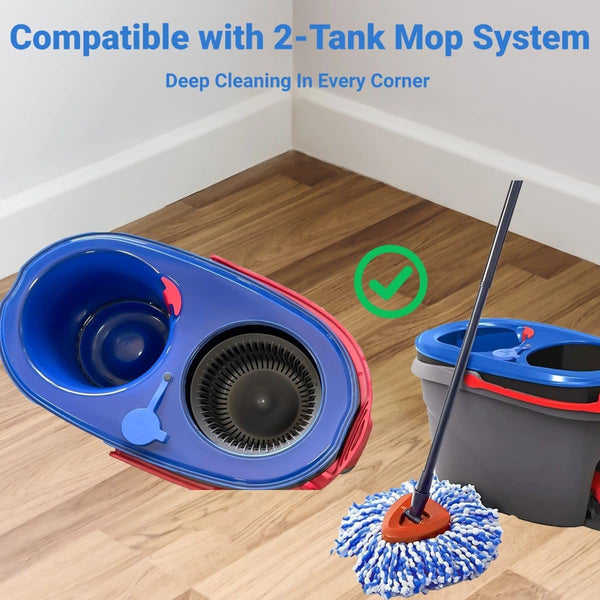 Mop Head Replacement, Spin Mop Refill Replace Head Compatible with 2 Tank Mop System, 4 Pack Machine Washable Microfiber Mop Heads Replacement for