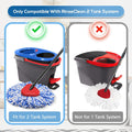 8 Pack Rinseclean Spin Mop Replacement Head Refills with 1 Rotating Mop Base Compatible with O Ceda Rinseclean 2 Tank System, Blue Microfiber Mop