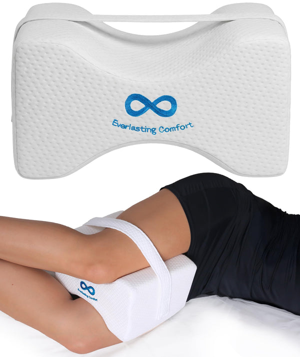 Everlasting Comfort Memory Foam Leg & Knee Pillow for Side Sleepers - FSA/HSA Eligible Sciatica Pain Relief Leg Pillow for Side Sleeping -