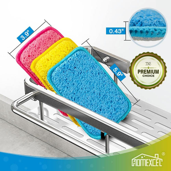 HOMEXCEL 12 Pack Scrub & Wipe Cloths, Dual-Sided Sponges for Kitchen, All-Purpose Cloth for Dishes, Pots, Pans, Non-Stick Cookware, Countertops