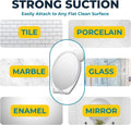 HONEYBULL Shower Mirror Fogless for Shaving - with Suction, Razor Holder for Shower & Swivel, Small Mirror, Shower, Bathroom Mirror, Bathroom