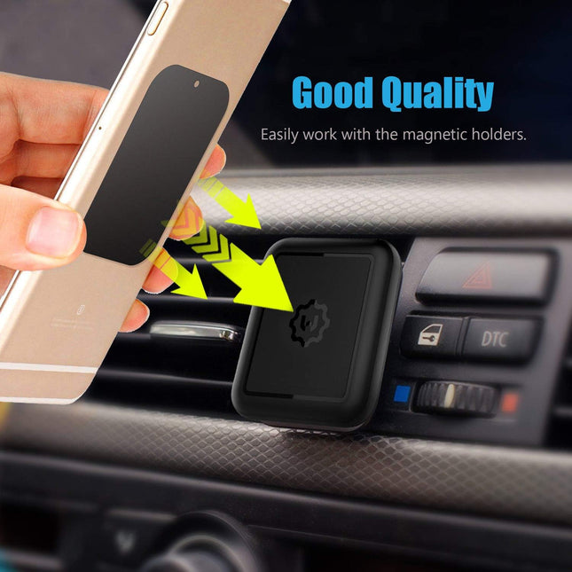 Mount Metal Plate with Adhesive for Magnetic Cradle-Less Mount by Wixgear - X4 Pack 2 Rectangle and 2 round (Compatible 