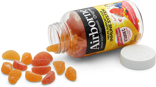 Airborne 750Mg Vitamin C Gummies for Adults, Immune Support Gummies with Powerful Antioxidants VIT C & E, Caffeine Free - 2X63Ct Bottle (42