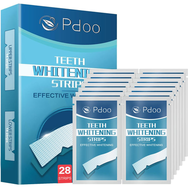 Teeth Whitening Strip - Whitening Strips for Sensitive People, Fast Remove Smoking, Coffee, Wine Stains, Teeth Brightening Kit Pack of 28 Non-Slip